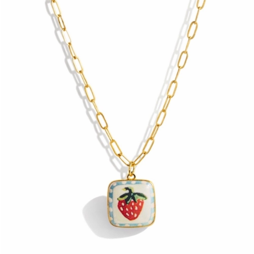 New! Strawberry Fields Paperclip Chain Necklace (2017) NWOT Anthro